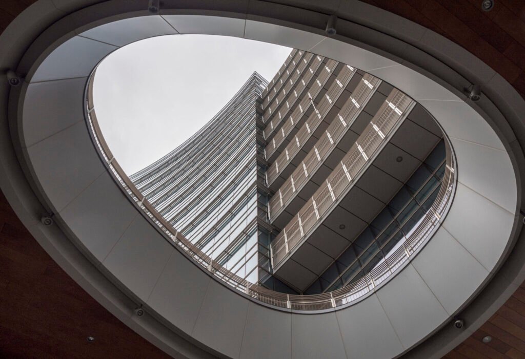 Milan, Lombardy, Italy: modern architecture in the famous Gae Aulenti square