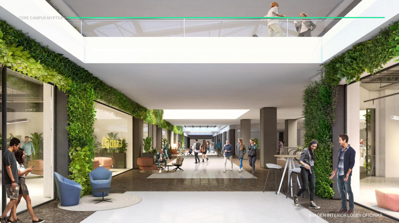 Myrtea render lobby oficinas