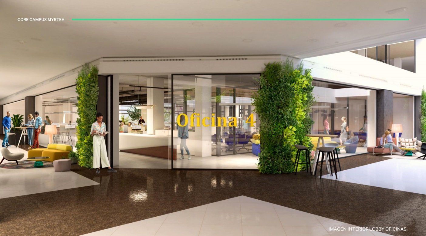 Render Myrtea Interior Lobby oficinas